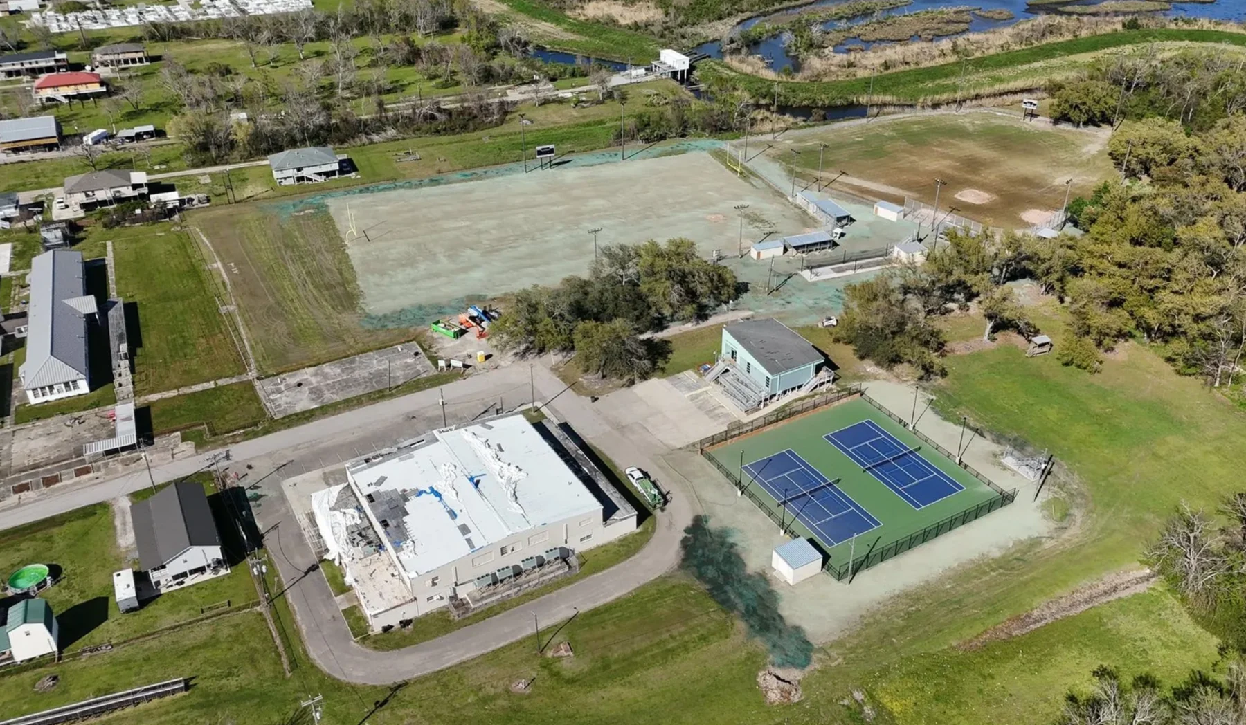 Aerial view of a large site project